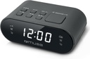 Muse M-10, Radio FM/PLL con 20 presintonías para emisoras de FM, Despertador por radio o buzzer, Reloj 24 horas con LED blanco de gran tamaño e intensidad ajustable