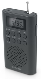 [M03R] Muse M-03 R, Radio de bolsillo FP PLL, 20 emisoras presintonías de FM, Pantalla LCD, Antena telescópica de FM, Altavoz integrado, Despertador por radio o buzzer