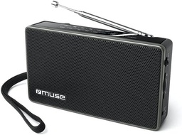 [M030R] Muse M-030 R, Radio portátil, 2 bandas (FM/AM), Antena telescópica, Encendido y apagado en el botón de volumen, Toma de auriculares, Entrada auxiliar mini-jack