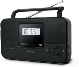 [M087MB] Muse M-087 MB, Radio portátil FM/AM PLL, 20 presintonías, Función de reloj, Toma de auriculares, Entrada Auxiliar, Operado con AC/DC