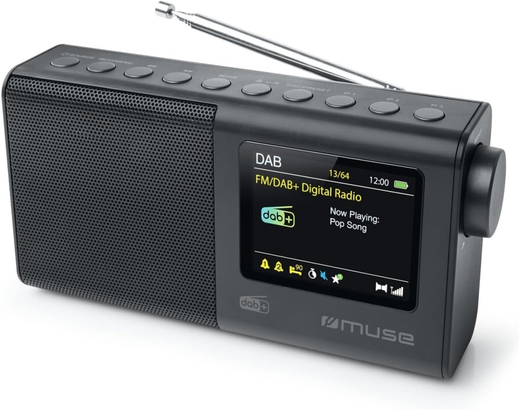 Muse M-117 DB, Radio Portátil FM/DAB/DAB+, Display a color de 2,8'' con ...