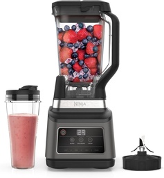 [BN750EU] Ninja BN750EU, Batidora de vaso 2 en 1, 1200 W, 3 programas automáticos, 4 ajustes manuales, tecnología Auto-iQ, Jarra de 2,1 l y vaso de 700 ml, piezas aptas para lavavajillas, en negro,