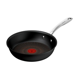 Tefal Excellence+, Sartén 6 capas FusionCore, mango de acero inoxidable, antiadherente ultrarresistente, Thermo-Signal, horno hasta 250 °C,